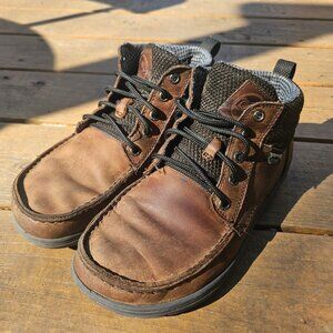 LEMS Boulder Boots Mid Leather - Mens 8 in Umber - wide toe box - zero drop